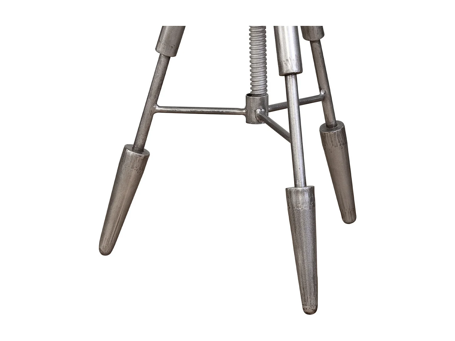 Hocker aus Metall und braunem Leder, 39x39x55h cm