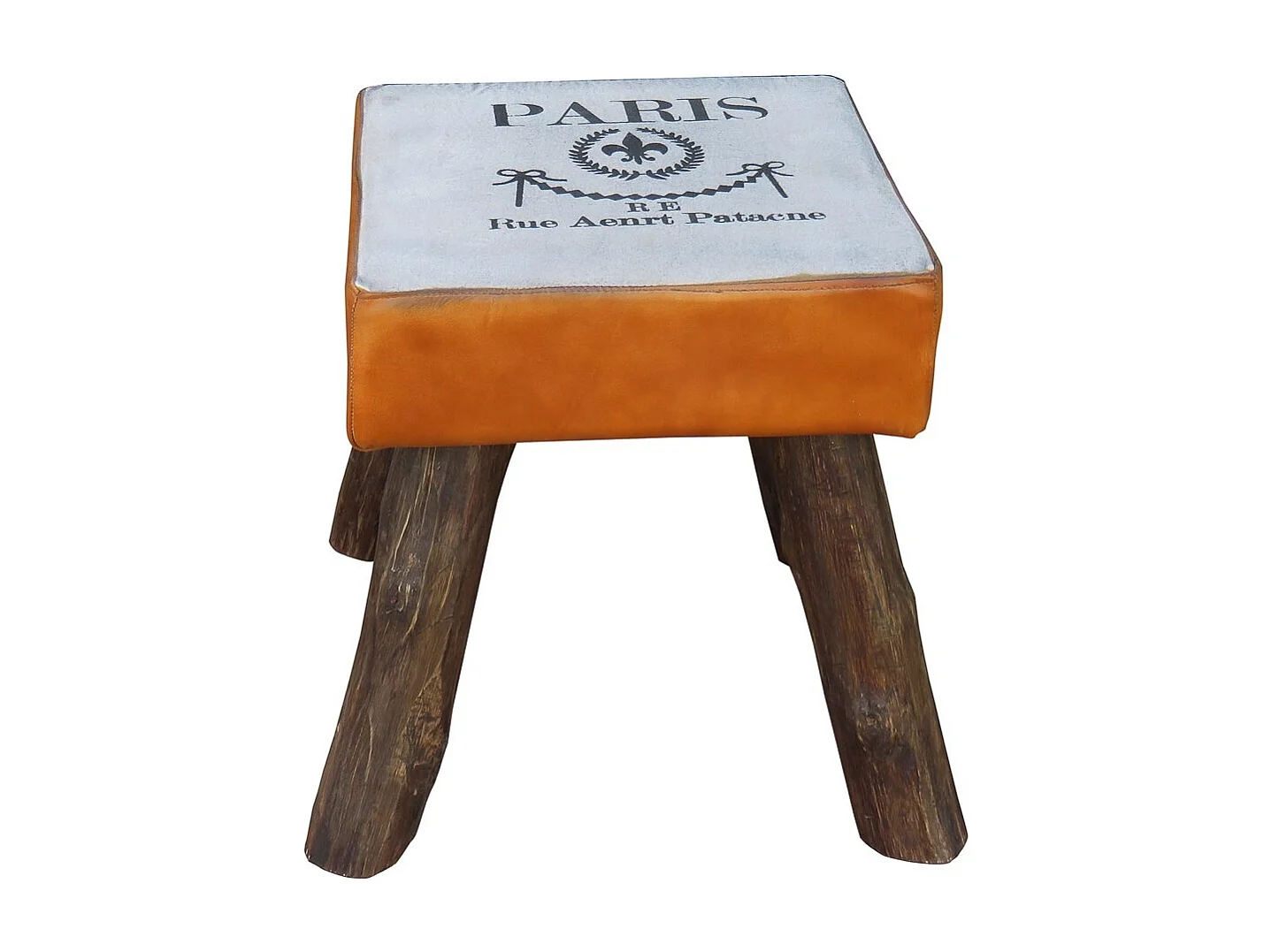 Sgabello imbottito marrone 44x44x45h