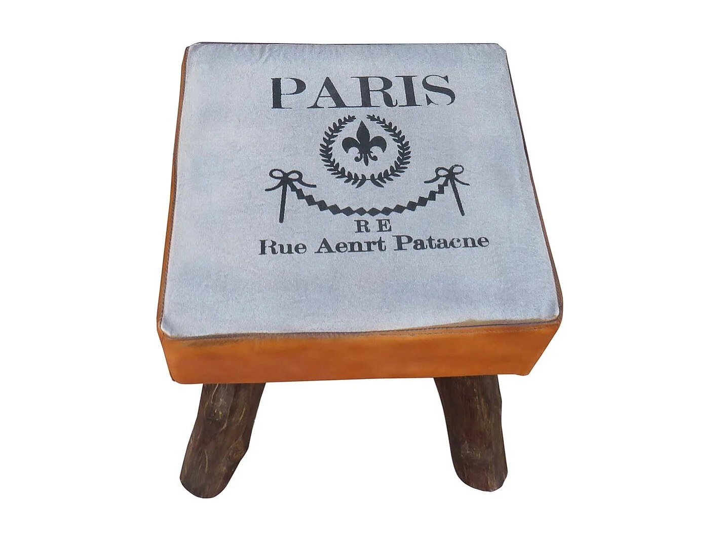 Sgabello imbottito marrone 44x44x45h