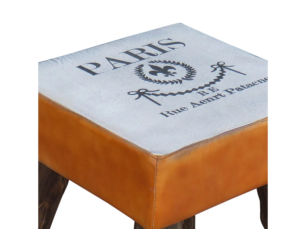 Sgabello imbottito marrone 44x44x45h