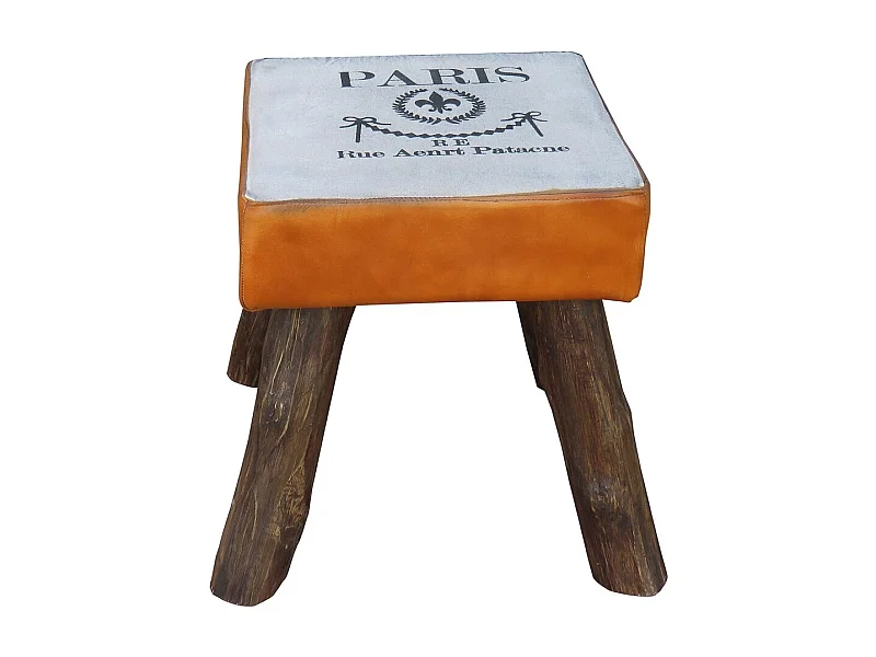 Brauner gepolsterter Hocker 44x44x45h cm