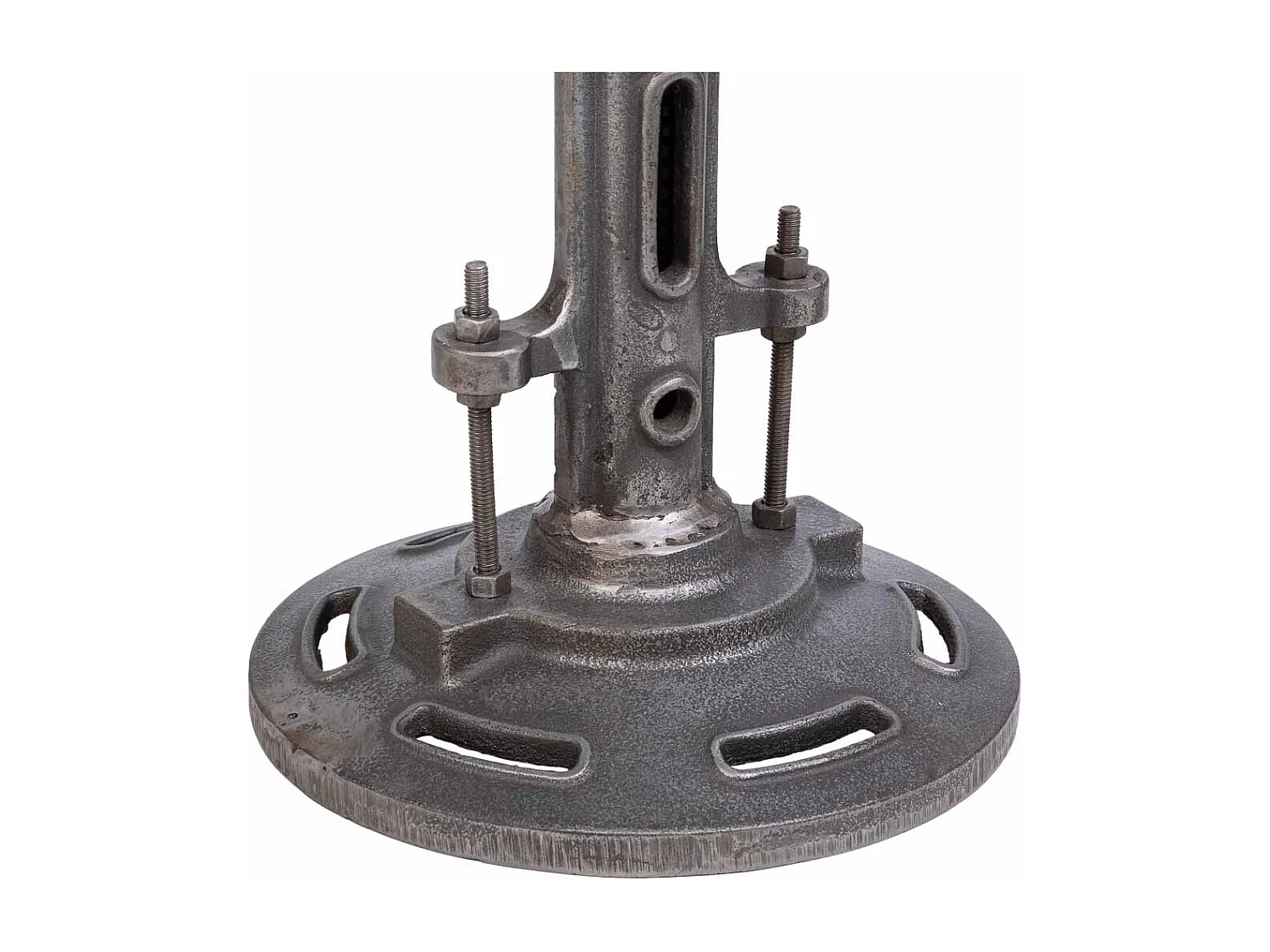 Hocker aus Metall und braunem Leder, 32x32x57h cm