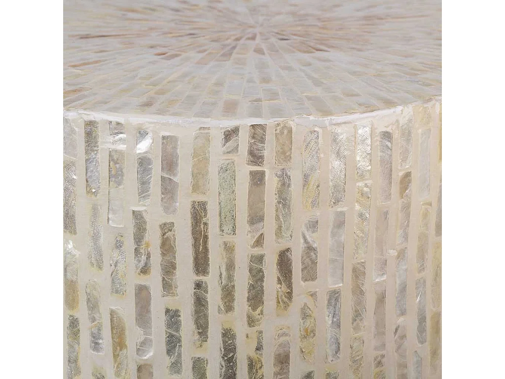 Sgabello in legno finito in capiz grigio 40x40x50h cm
