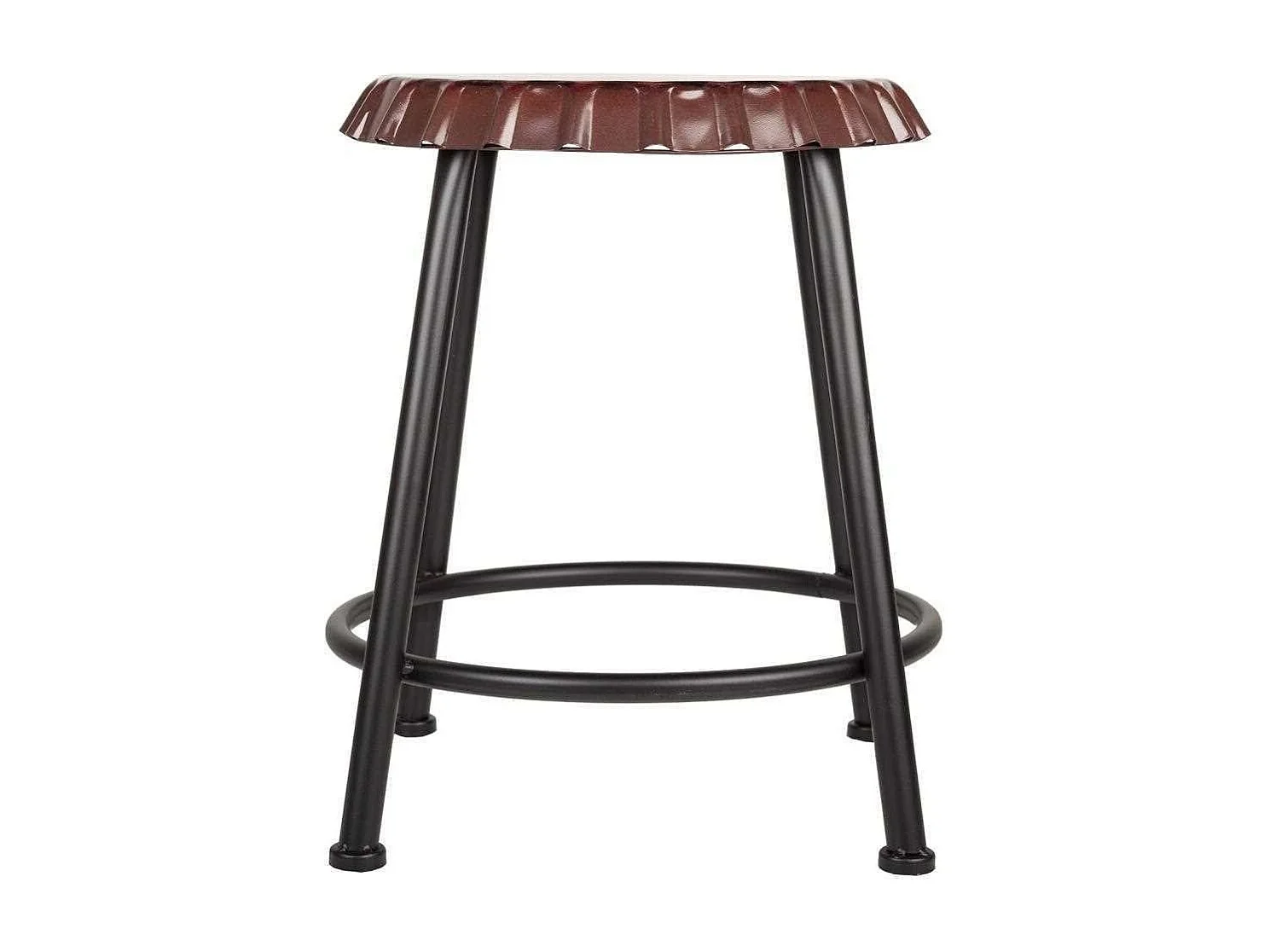 Runder schwarzer Metallhocker, Ø35 x H46 cm