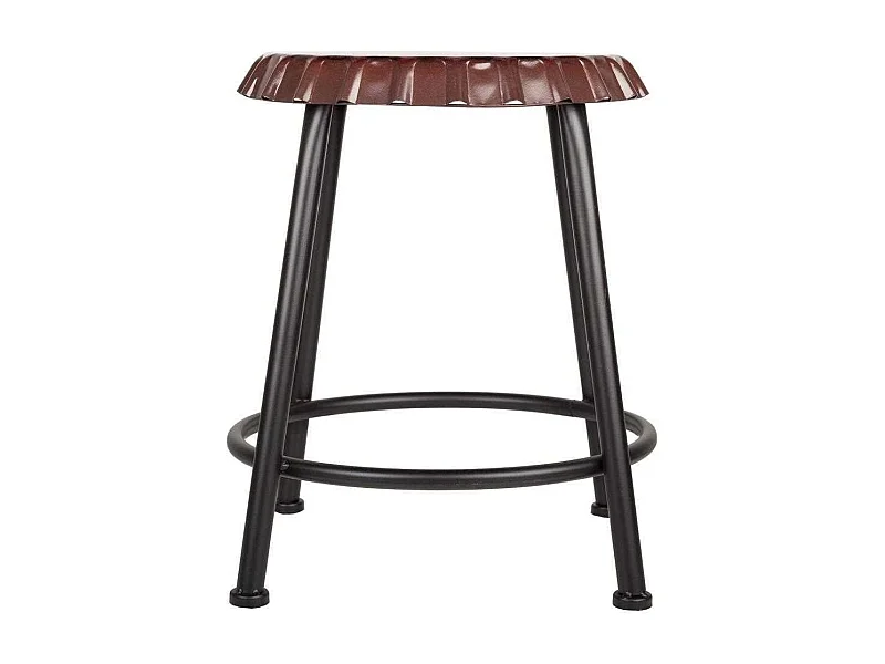 Runder schwarzer Metallhocker, Ø35 x H46 cm