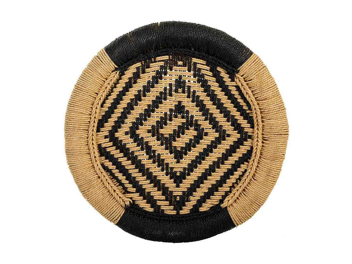 Ensemble de 2 tabourets en bambou et corde marrons