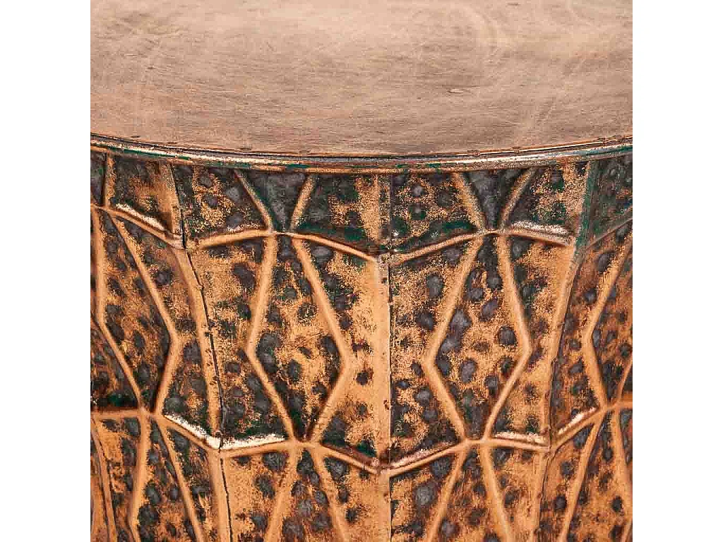 Tabouret en métal doré 35.5x35.5x34h