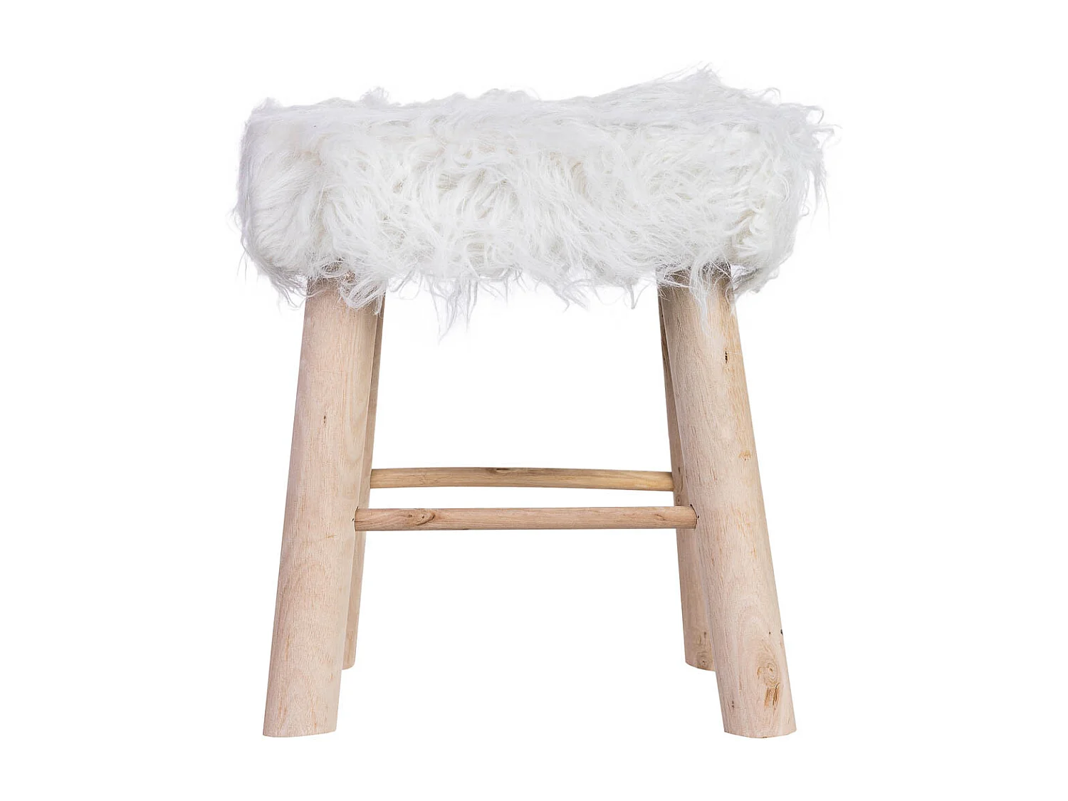 Holzhocker mit Stoffbezug, 37x26x43H cm, weiß