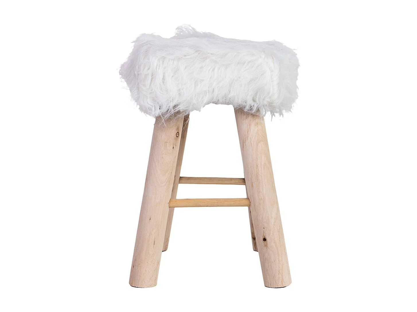 Holzhocker mit Stoffbezug, 37x26x43H cm, weiß