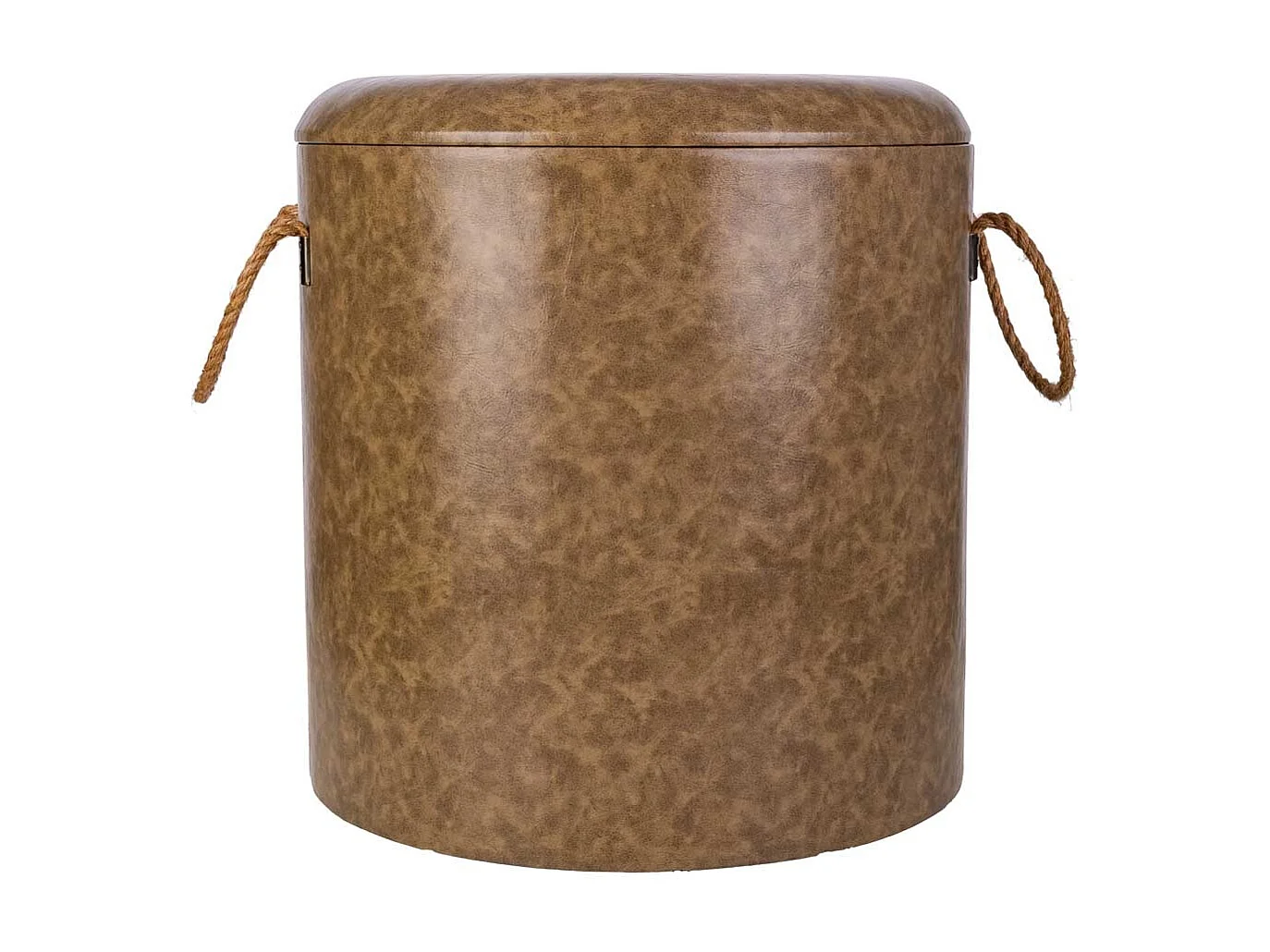 Hocker aus grauem Holz und Leinen, T40x42h cm