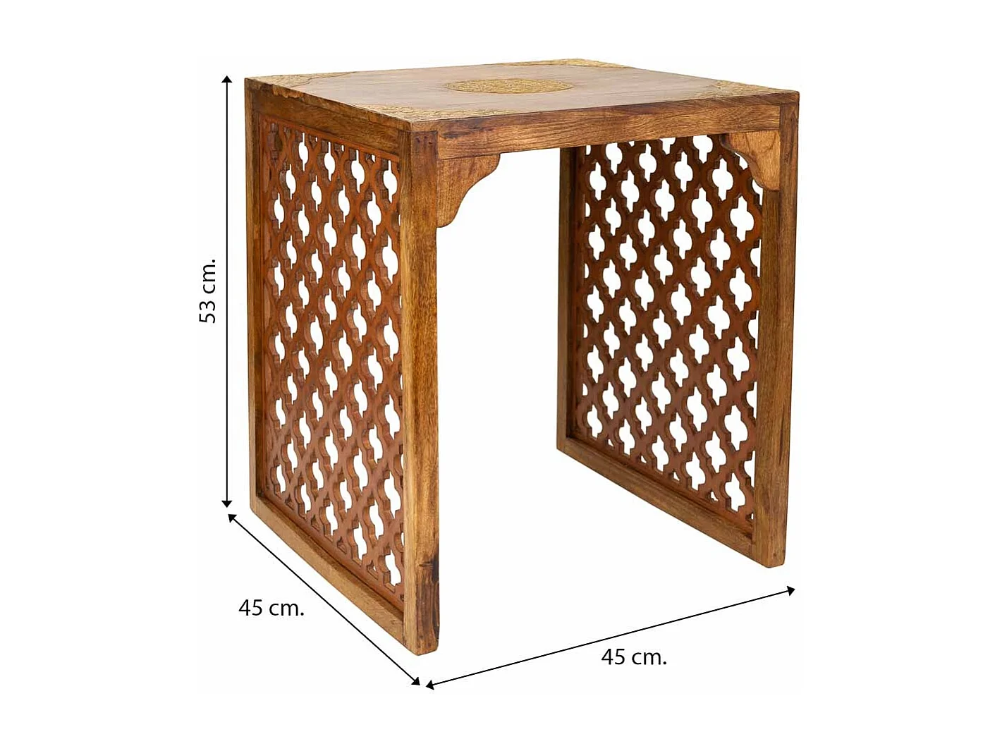 Sgabello in legno e metallo 45X45X53h cm