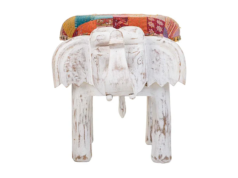 Weißer Holzhocker 36x51x37h cm