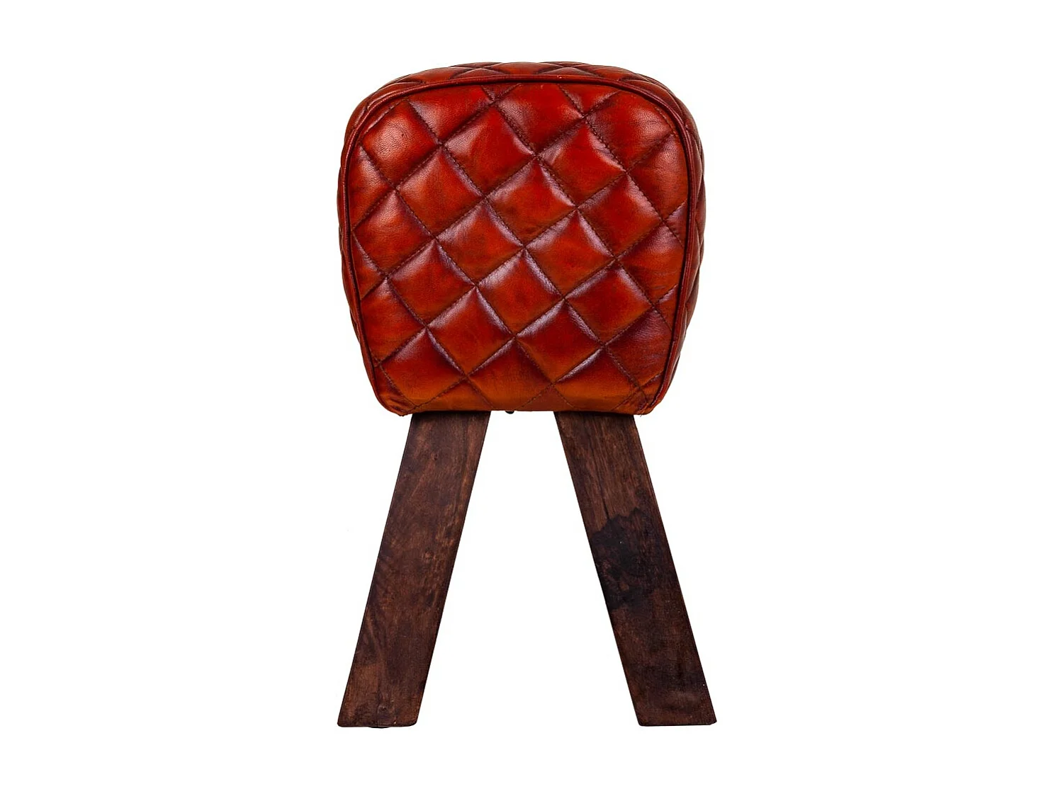 Brauner Lederhocker 41x30x51h cm