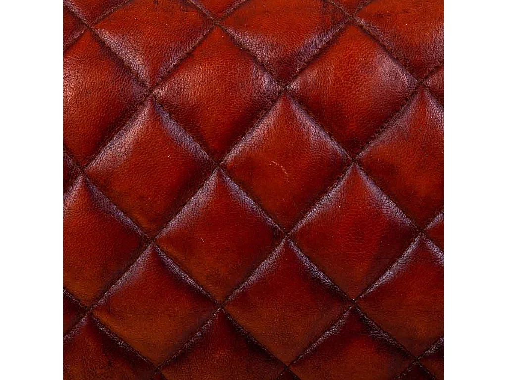 Brauner Lederhocker 41x30x51h cm