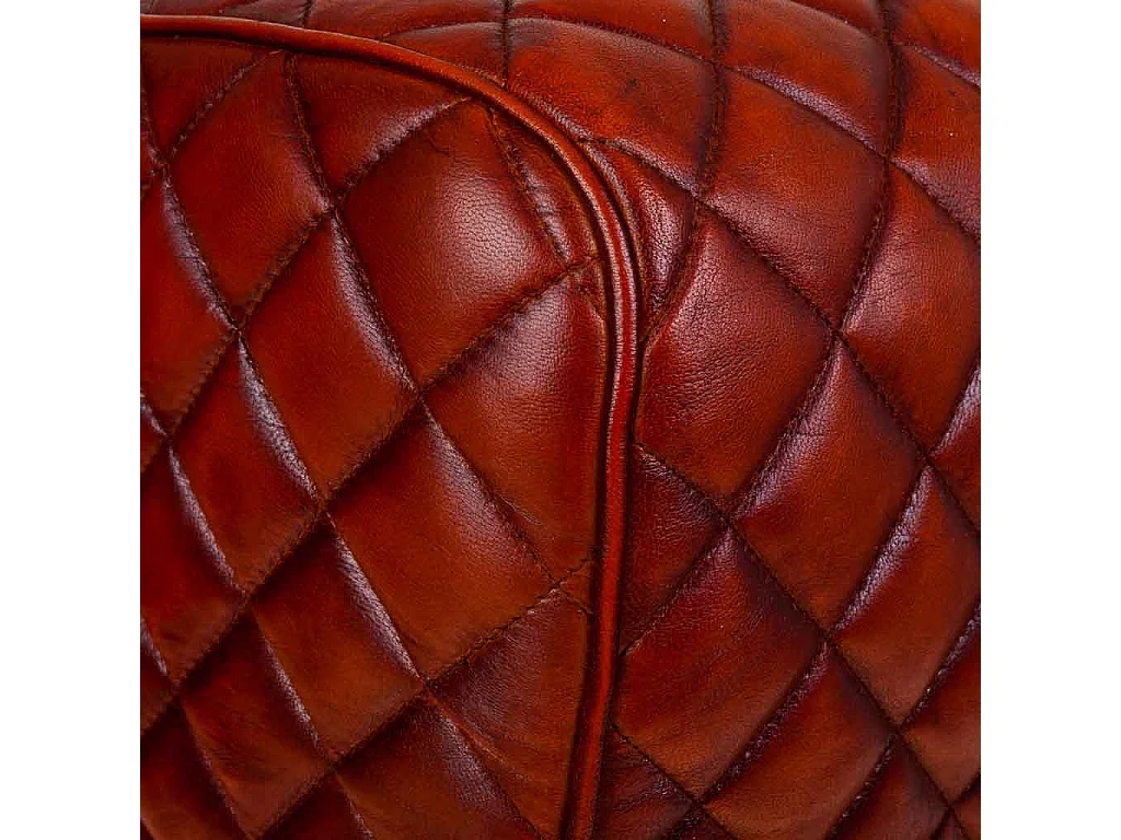 Brauner Lederhocker 41x30x51h cm