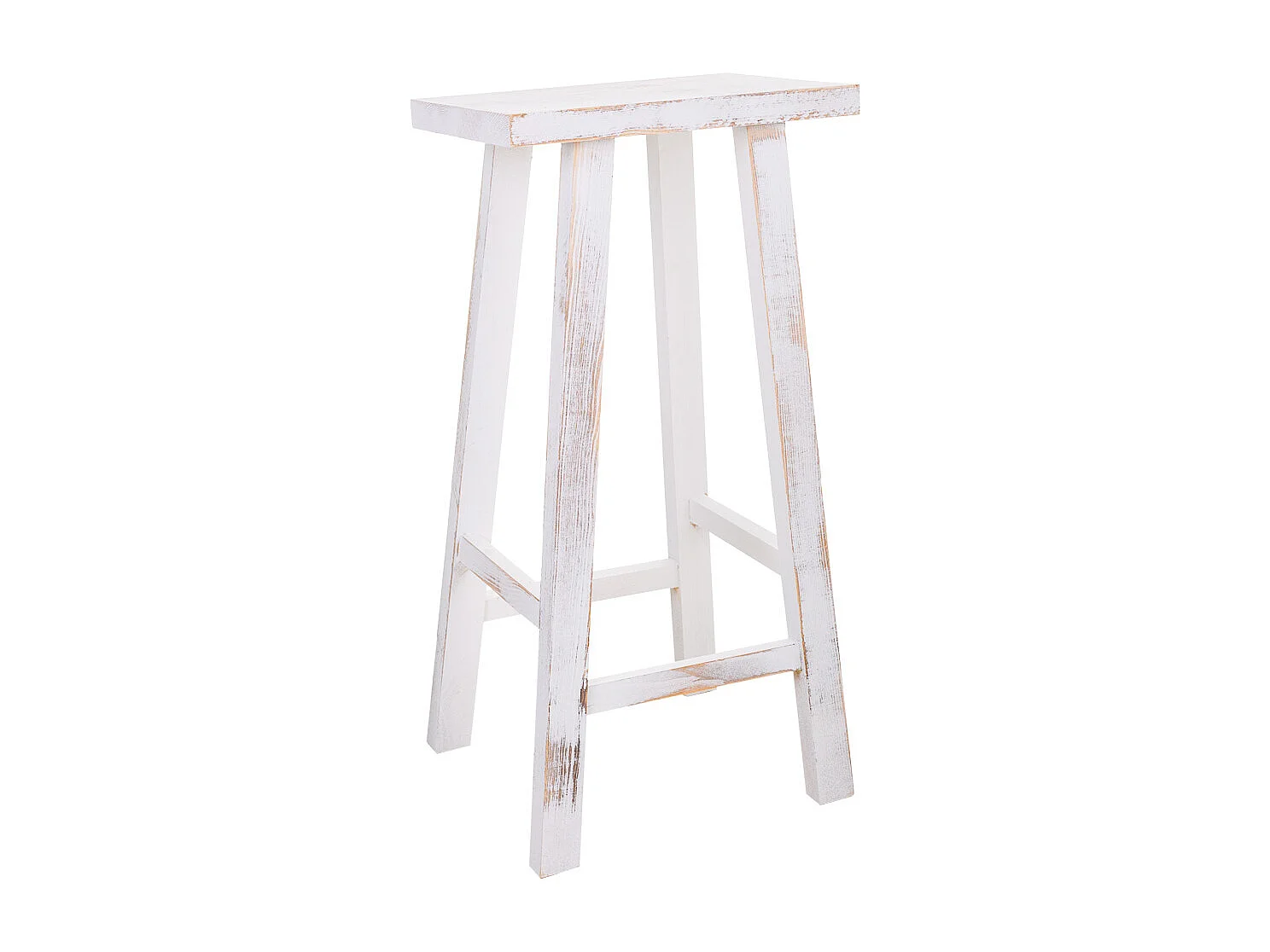 Weißer Holzhocker 35x25x70h cm