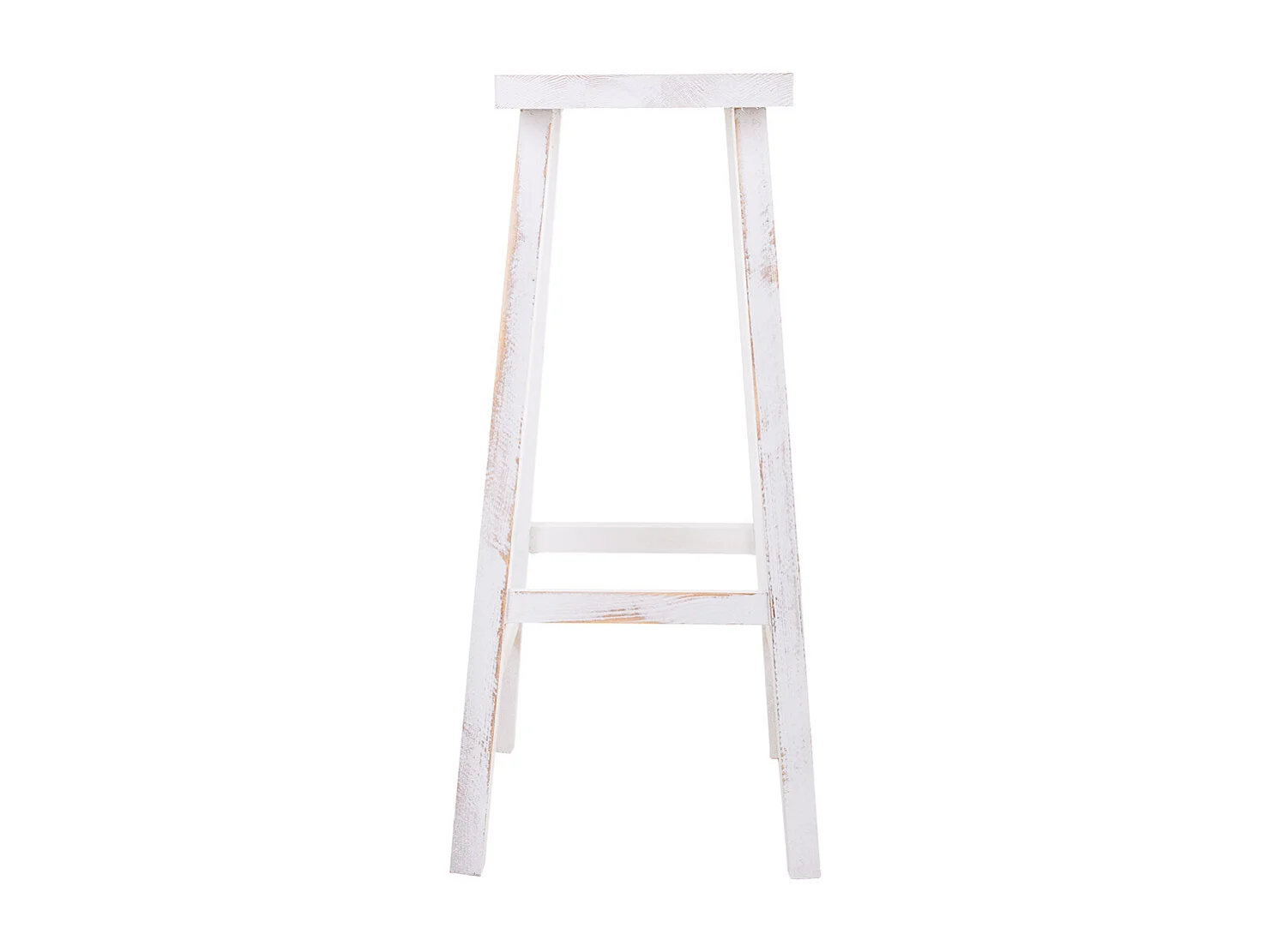 Weißer Holzhocker 35x25x70h cm