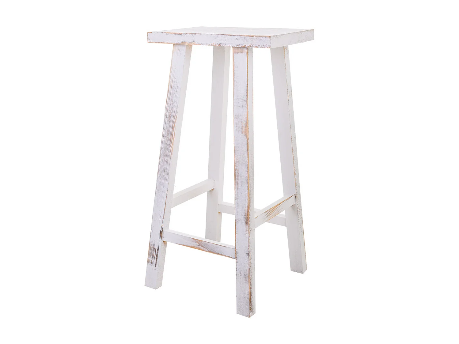 Weißer Holzhocker 35x25x70h cm