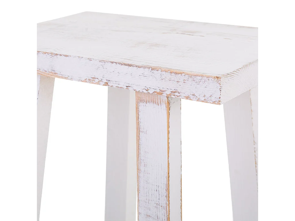 Weißer Holzhocker 35x25x70h cm