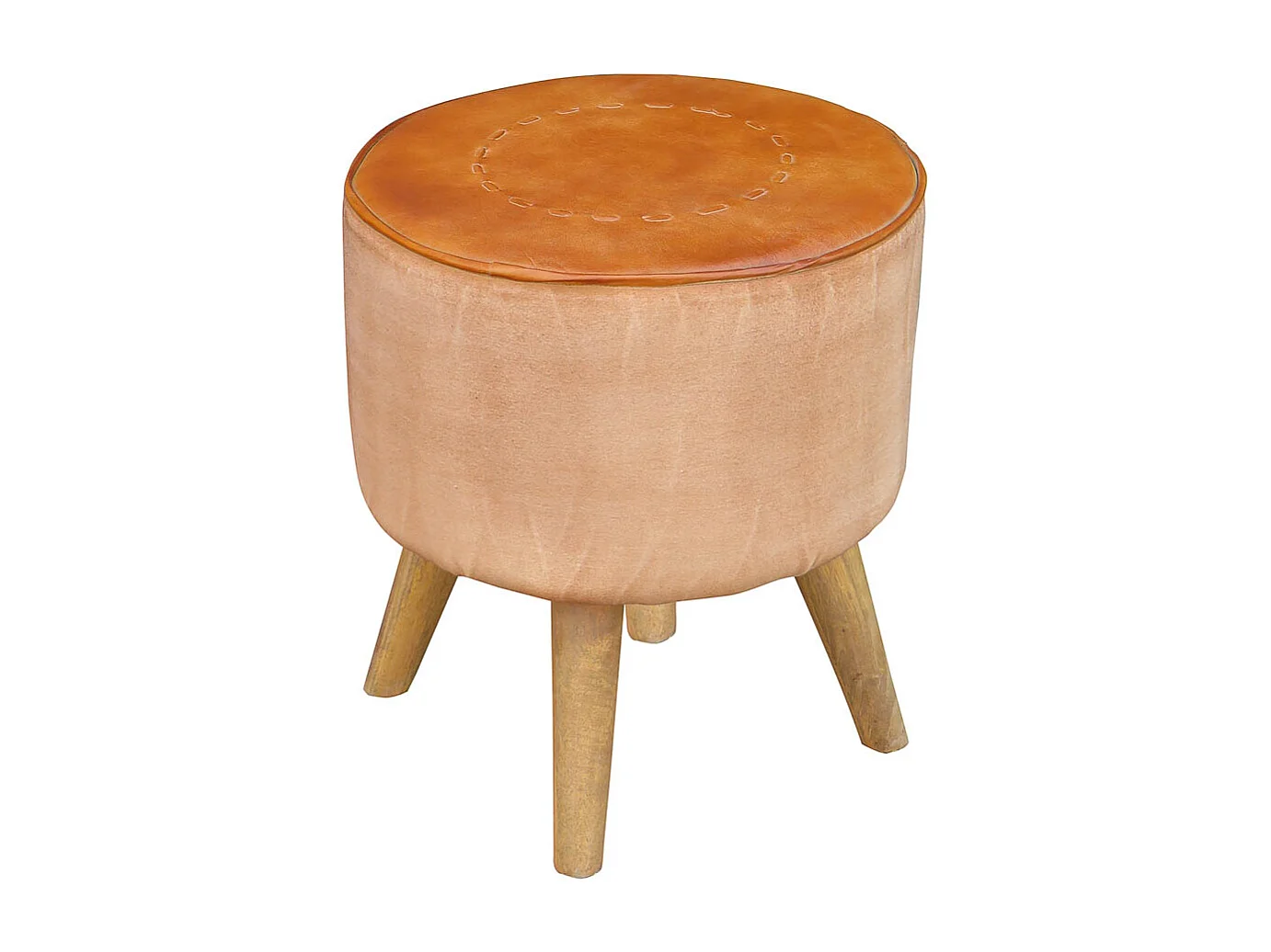 Brauner gepolsterter Hocker 38x38x42h cm