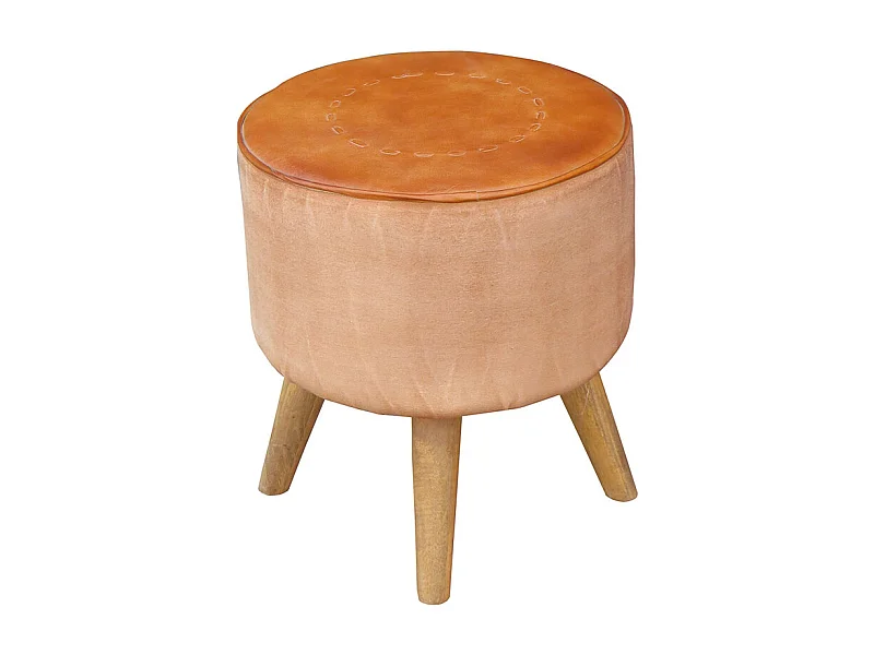 Brauner gepolsterter Hocker 38x38x42h cm