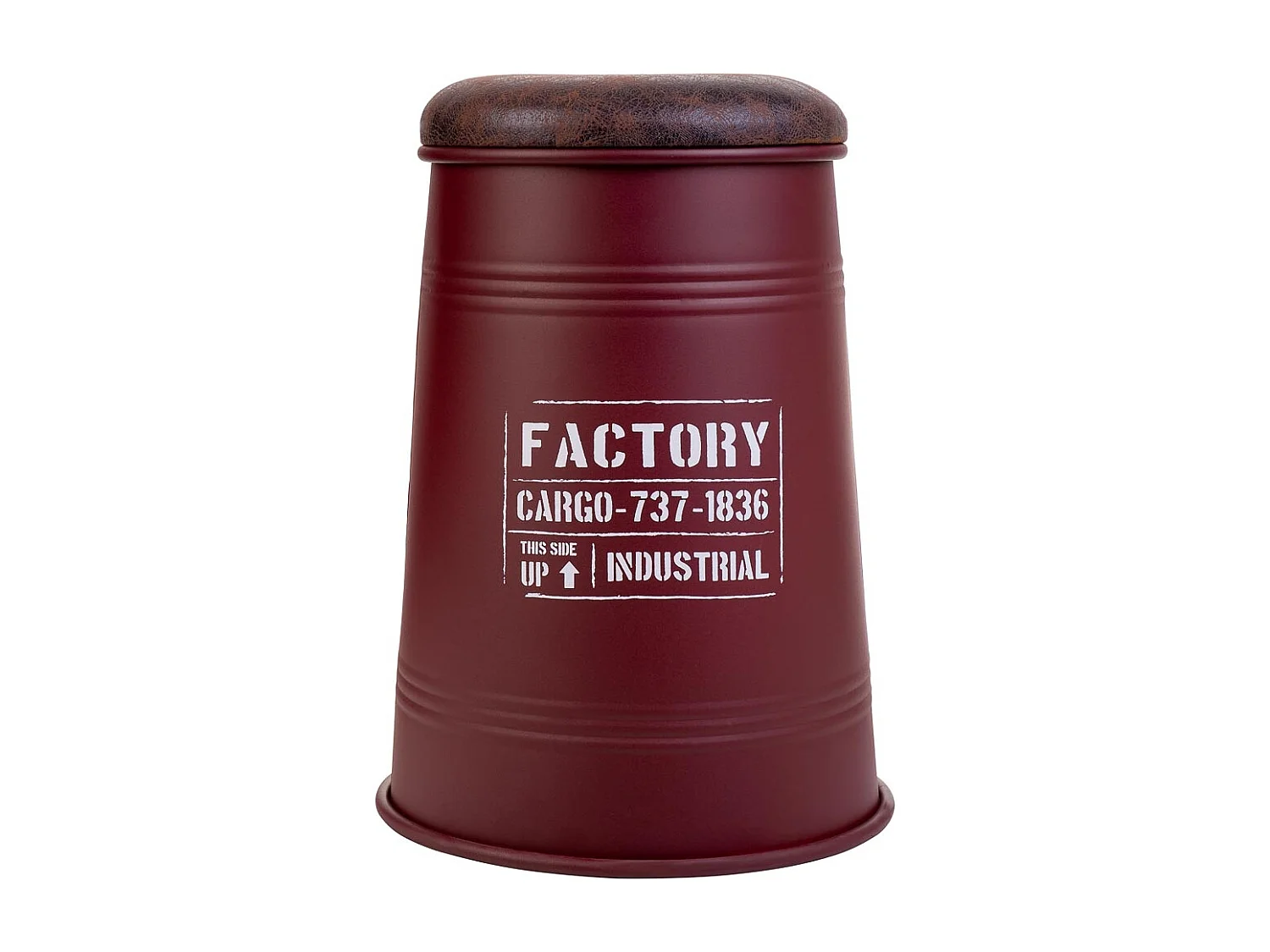 Tabouret en métal rembourré imprimé rouge 33x47