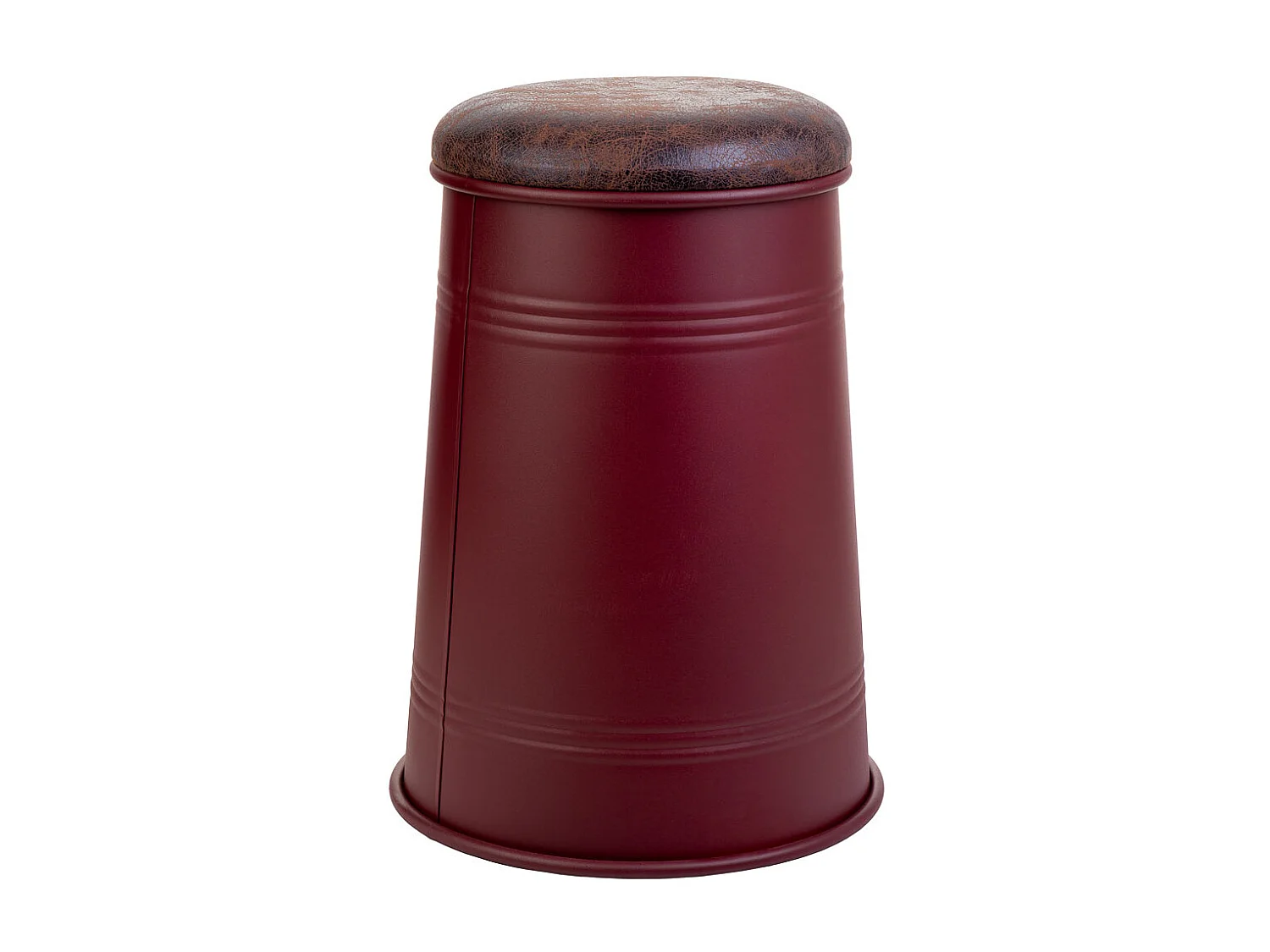 Tabouret en métal rembourré imprimé rouge 33x47