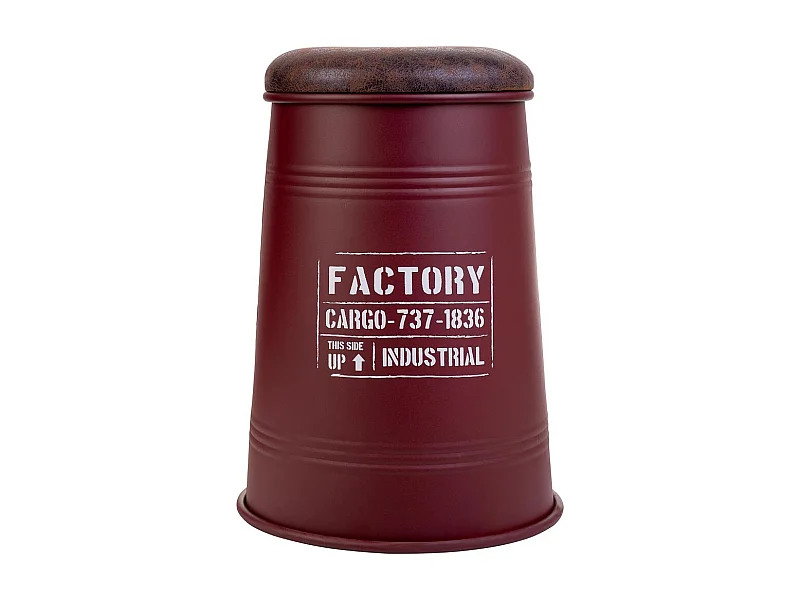 Metallhocker mit bedrucktem Stoff rot 33x47