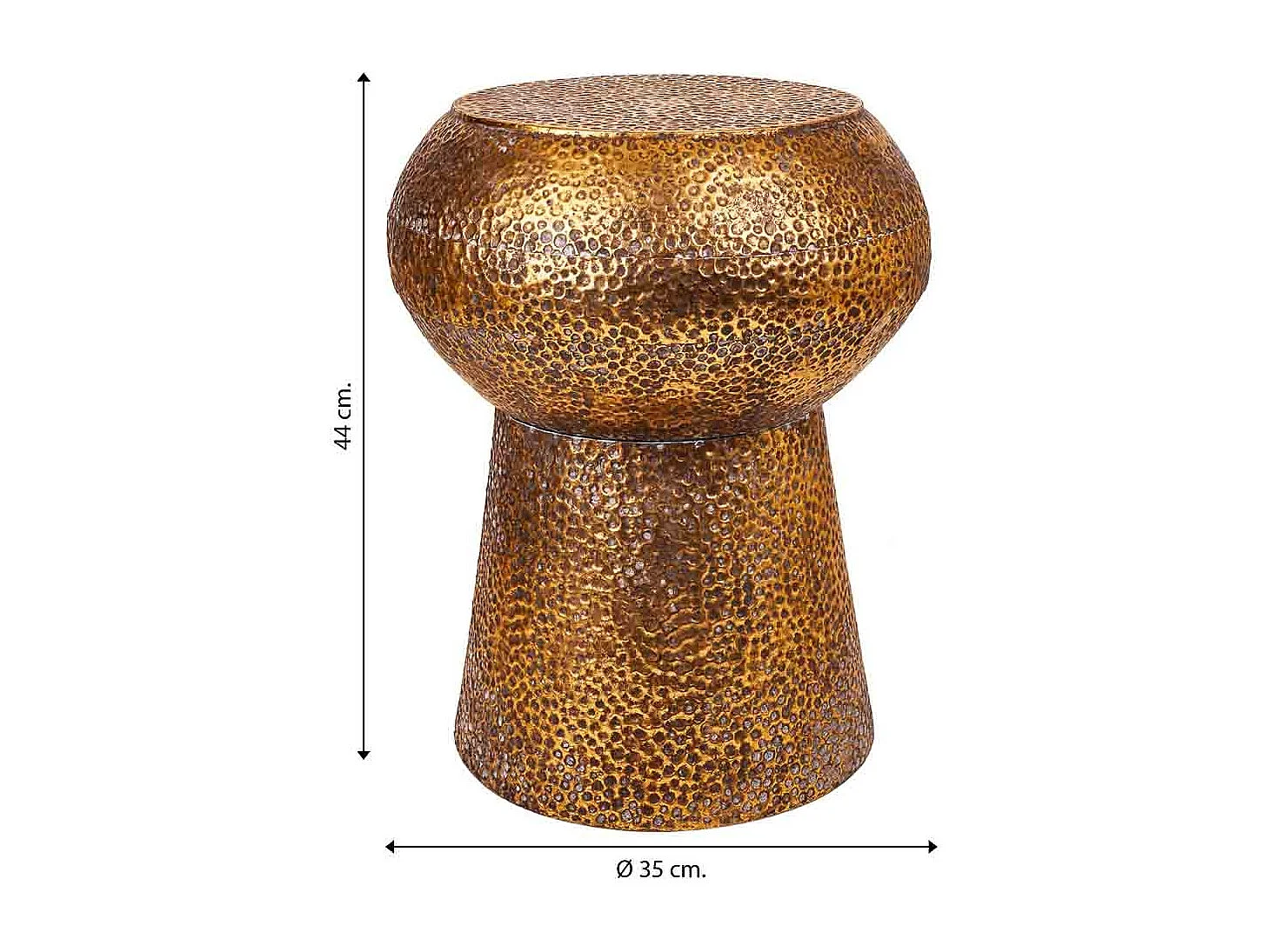 Goldener Metallhocker 35x35x44h cm