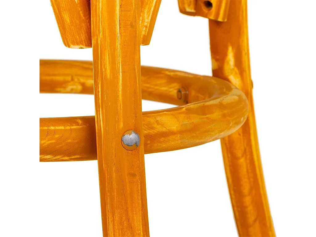 Sgabello in legno e seduta in rattan marrone d40x45h