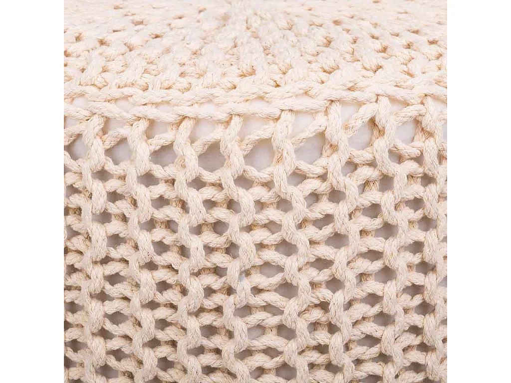 Hocker aus Holz und geflochtenem Baumwollstoff 32x32x40h cm