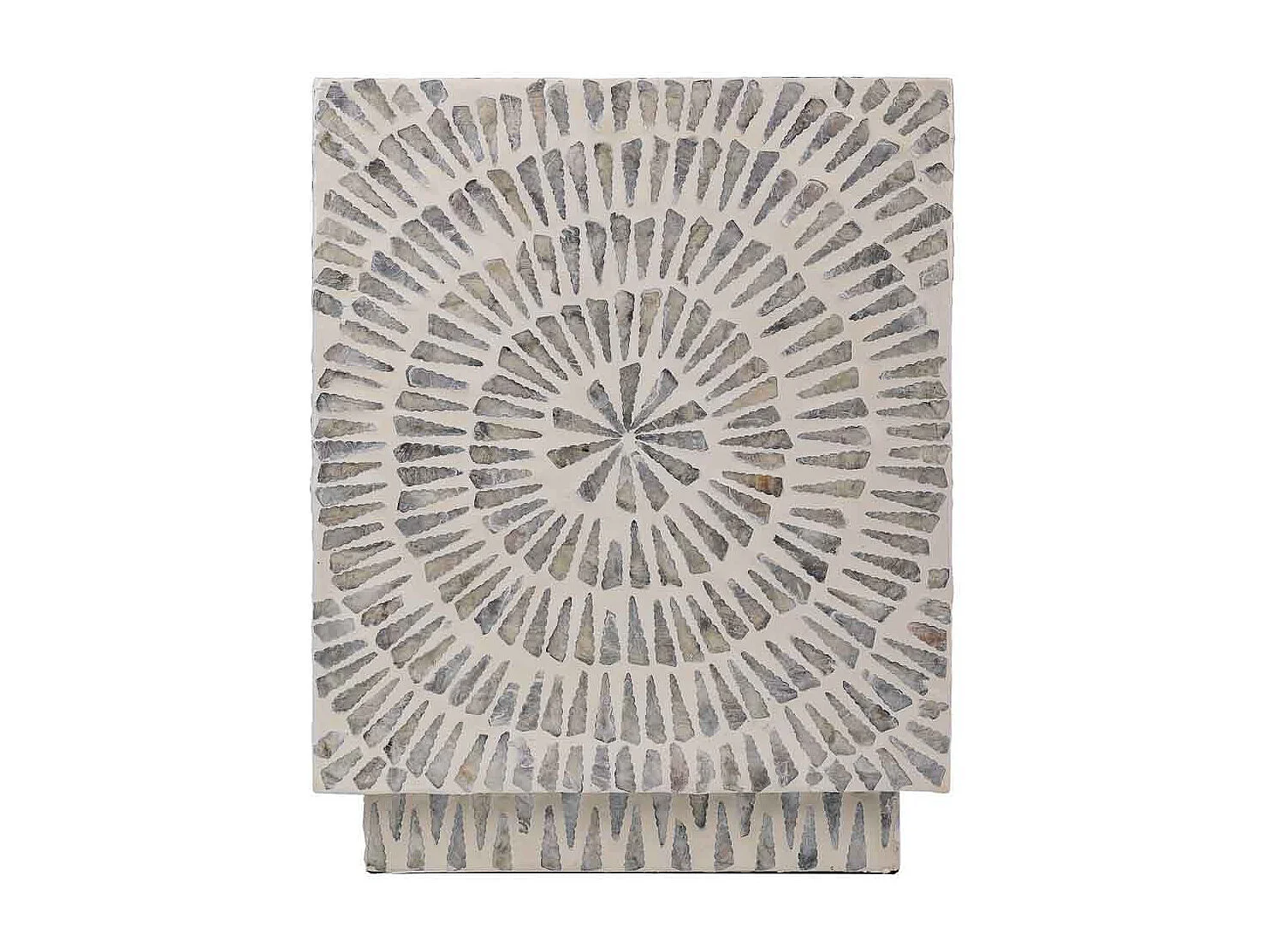 Holzhocker mit grauem Capiz-Finish, 35x35x45H cm