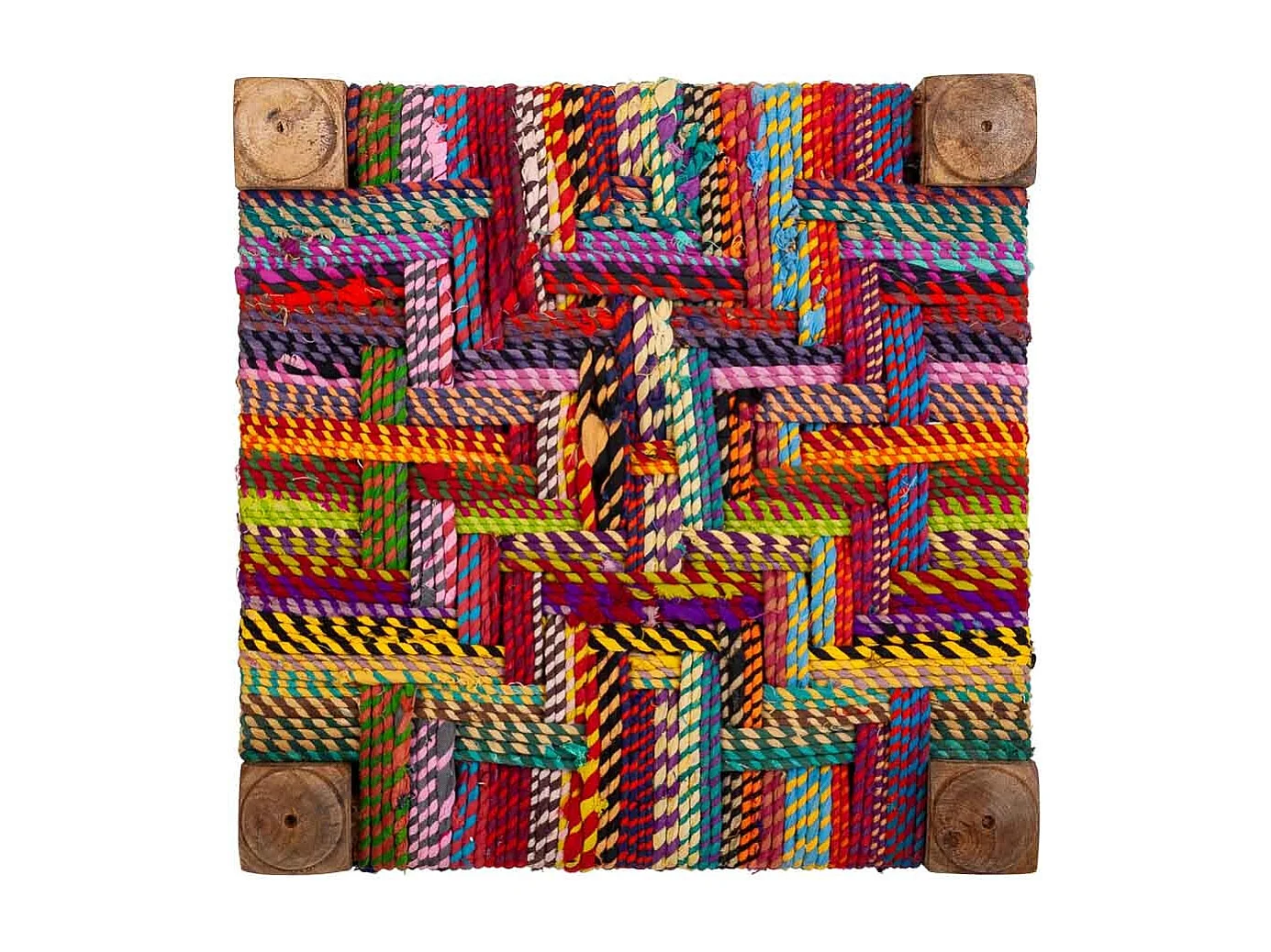 Tabouret en corde tressée 38x38x38h