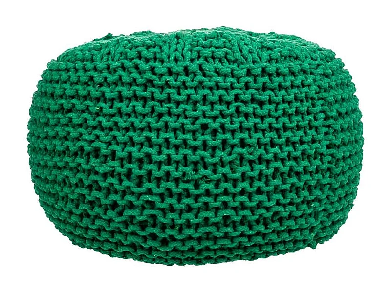 Pouf en coton tressé vert 38x38x30h