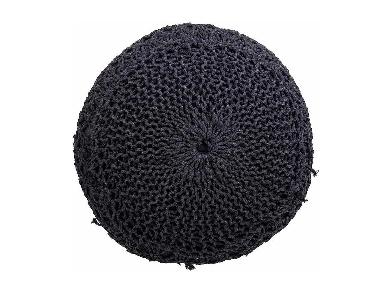 Pouf coton tressé gris foncé 45x45x30