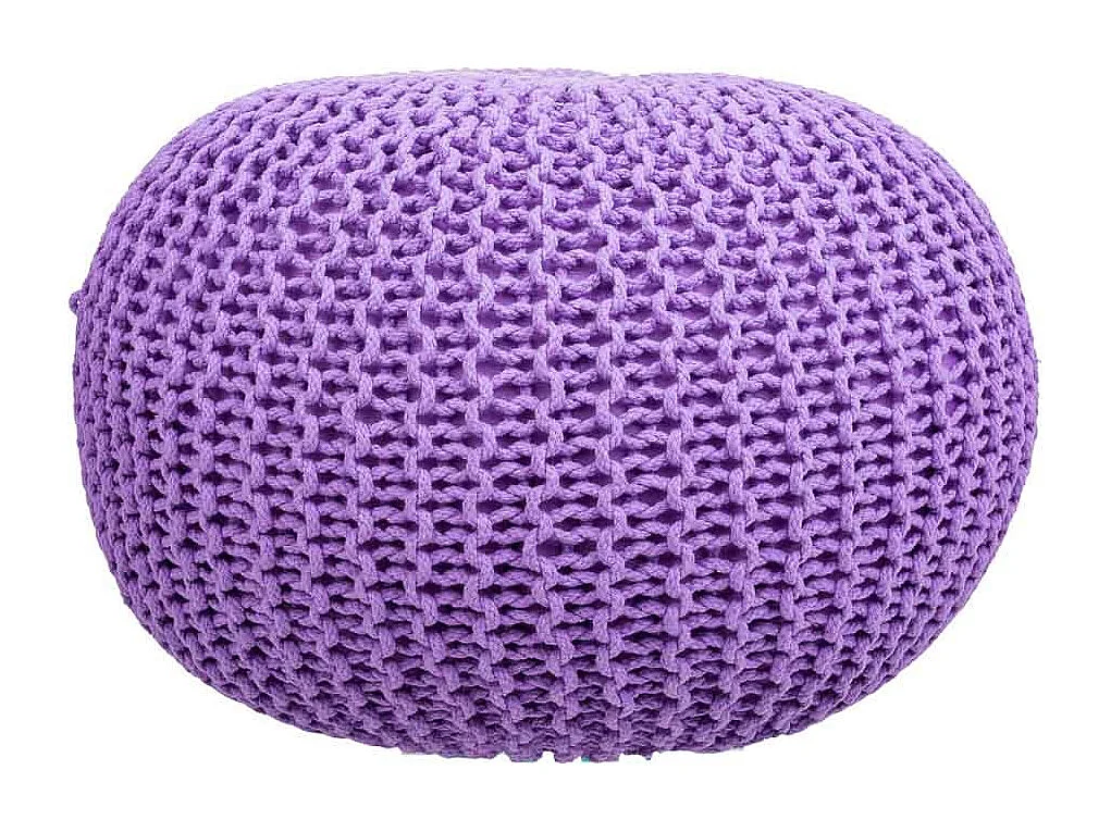 Pouf en coton tressé violet 45x45x30h