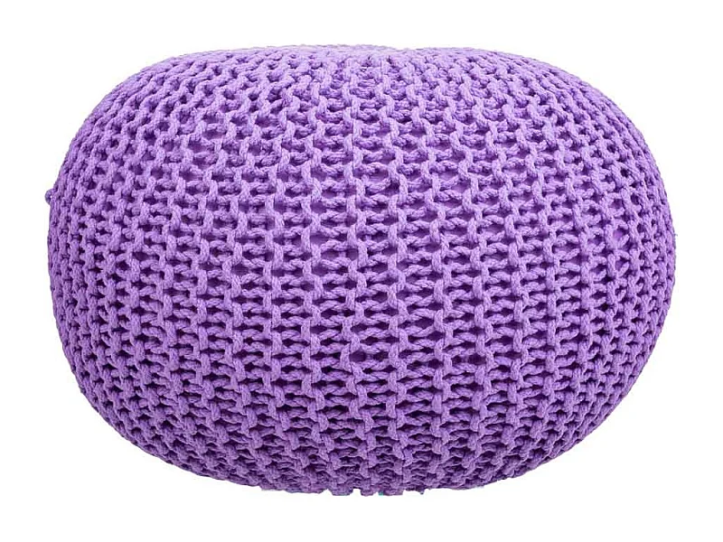 Pouf en coton tressé violet 45x45x30h
