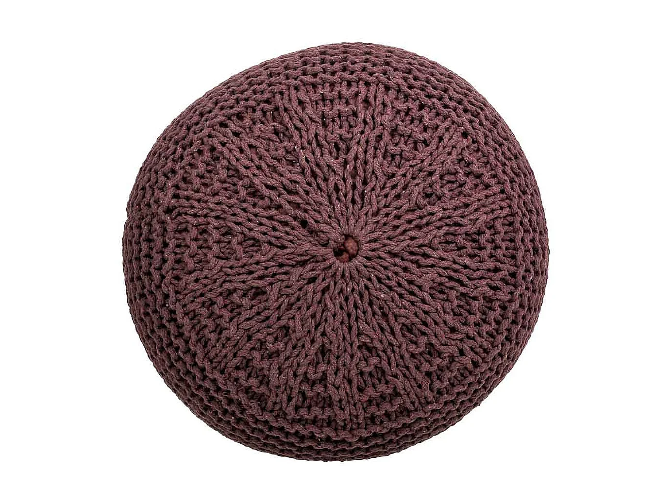 Pouf en coton tressé marron 40x40x30h