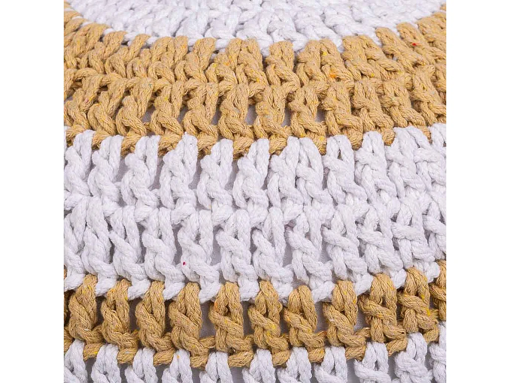 Pouf en coton tressé marron 45x45x30h