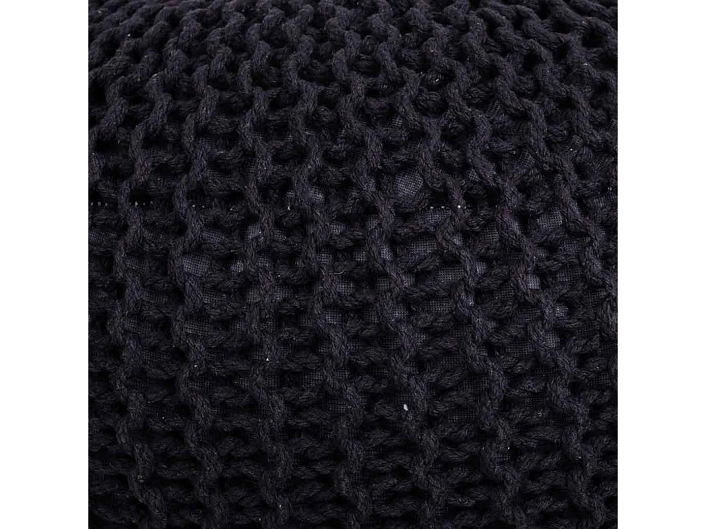 Pouf en coton tressé noir 45x45x30h