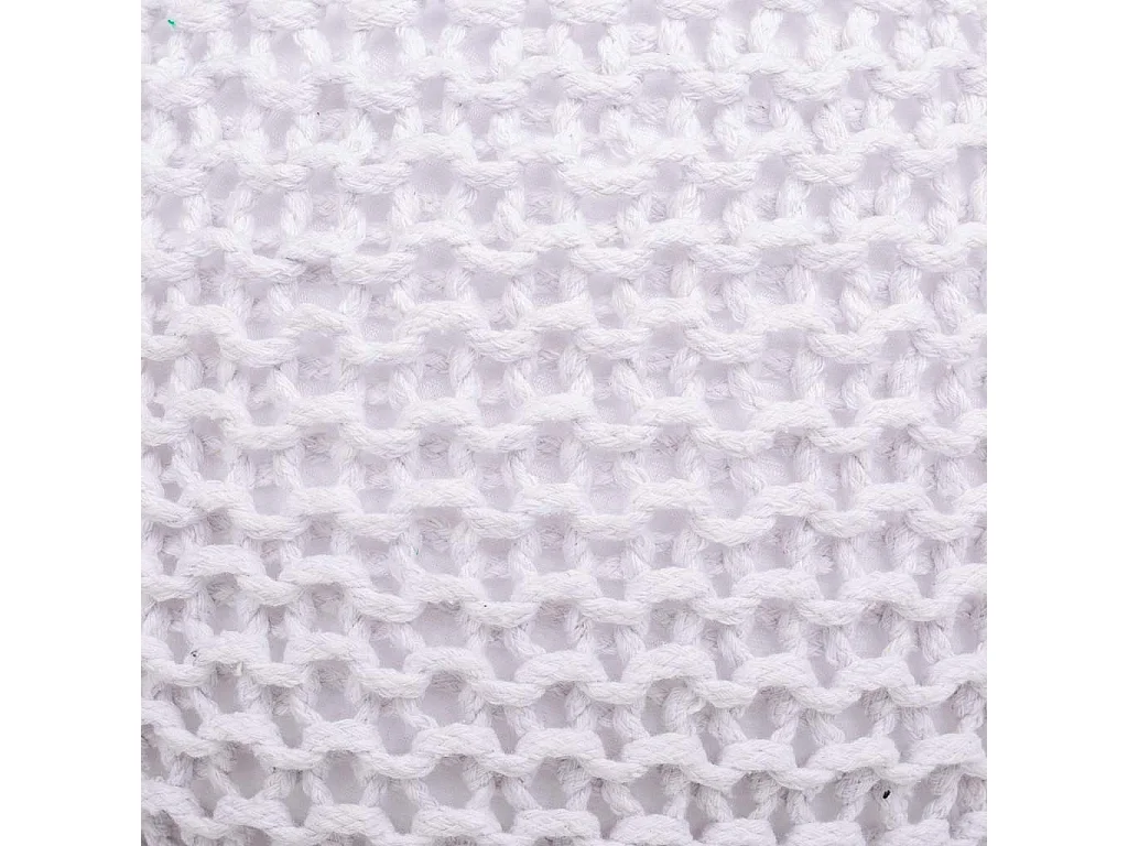 Pouf en coton tressé blanc 38x38x30h