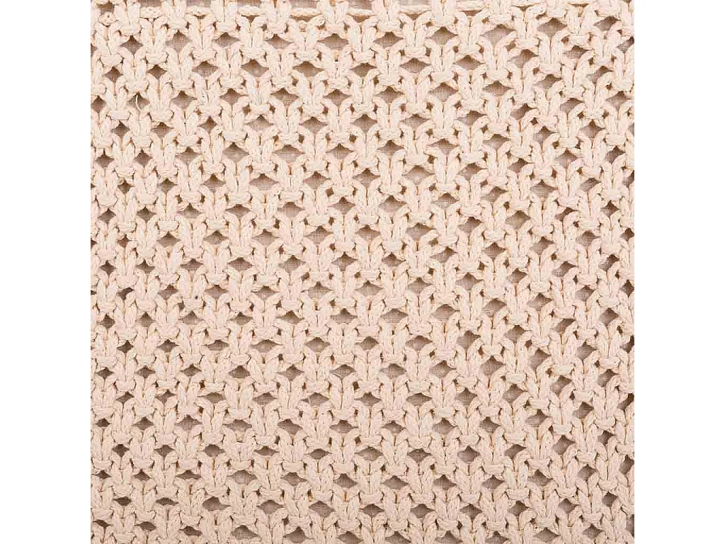 Puf in cotone intrecciato panna 45x45x45h