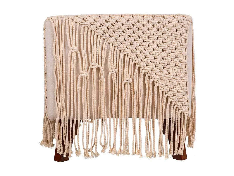 Cremefarbener geflochtener Baumwoll-Puff, 45 x 45 x 45 cm