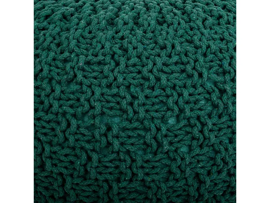Pouf en coton tressé vert 45x45x30h