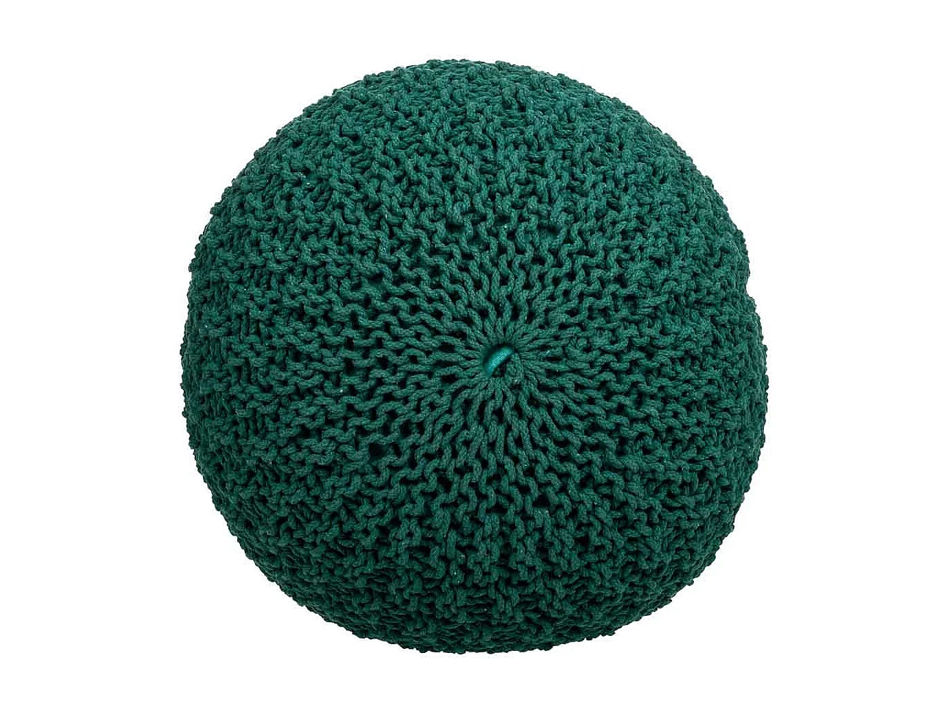 Pouf en coton tressé vert 45x45x30h