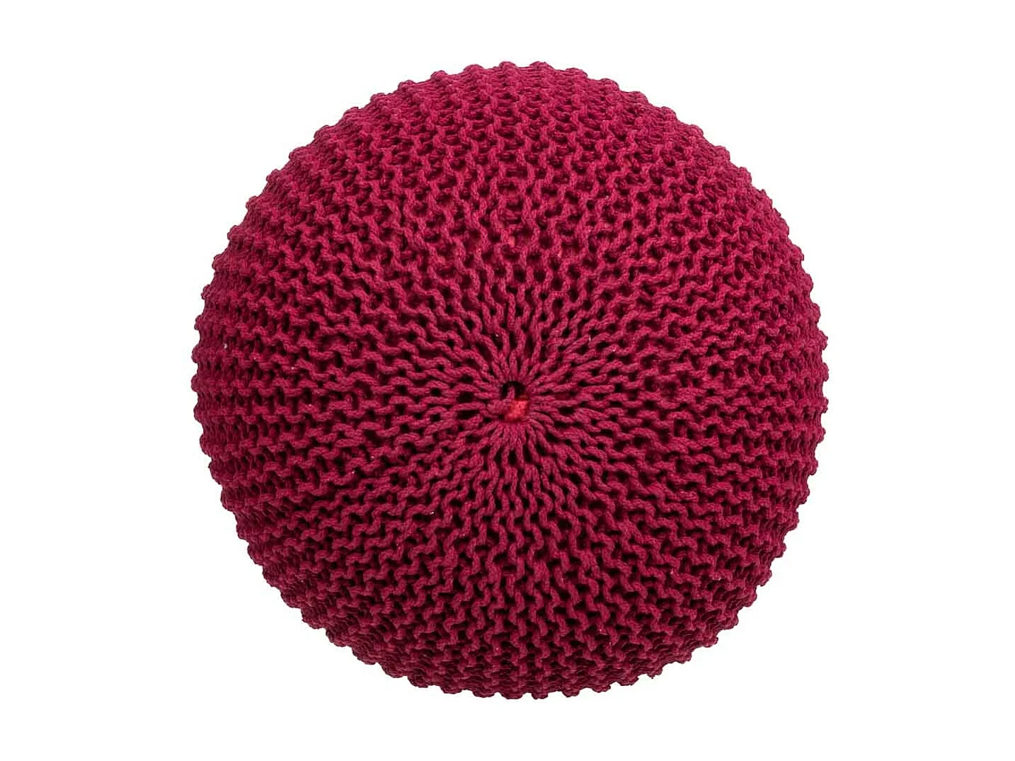Pouf en coton tressé rouge 45x45x30h
