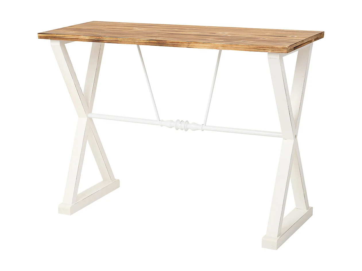 Console en bois et métal laqué blanc 106x40x76,5h cm