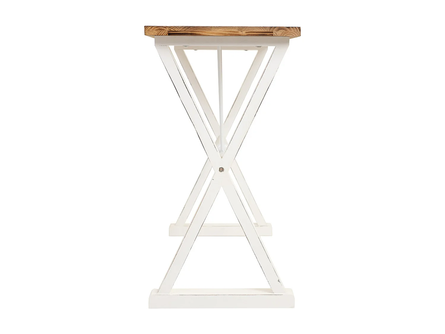 Console en bois et métal laqué blanc 106x40x76,5h cm