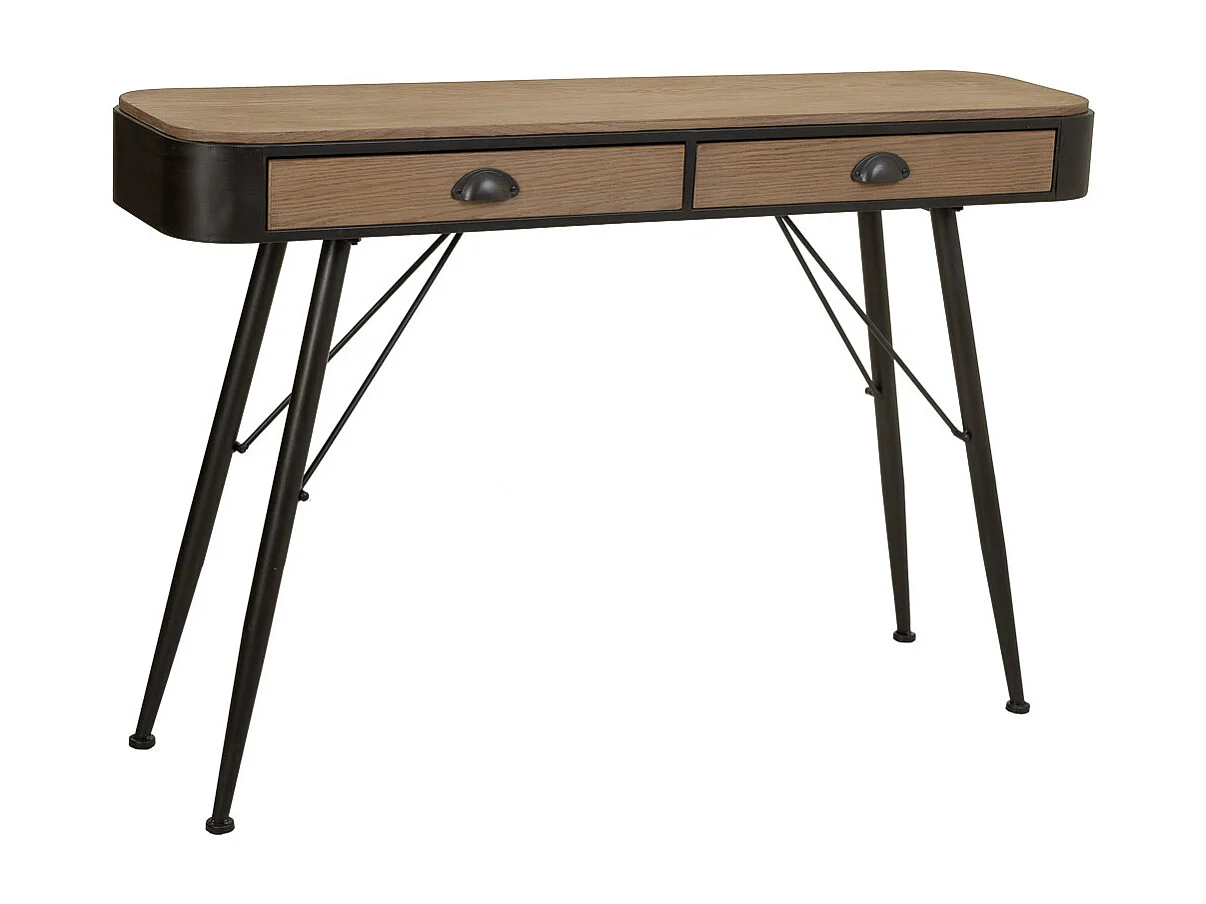 Console en bois et métal marron 120x32x80,5