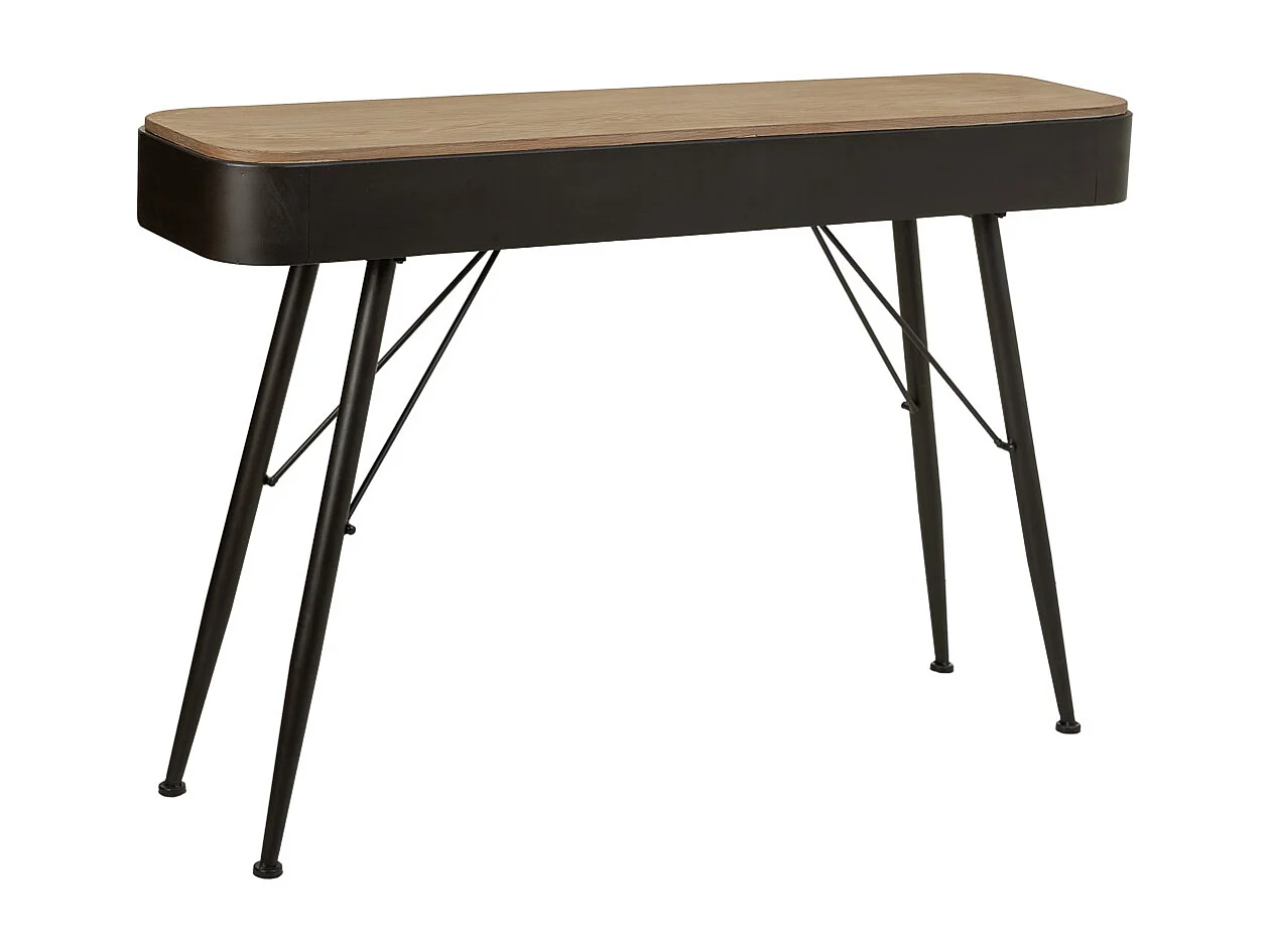 Console en bois et métal marron 120x32x80,5